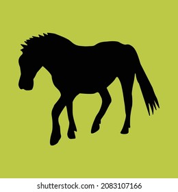 Un caballo galops rápido, silueta de ilustración vectorial sobre un fondo blanco, un caballo, silueta vectorial, set ilustración vectorial