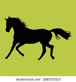 Ein Pferd, schnell gallops, Vektorgrafik-Silhouette auf weißem Hintergrund, ein Pferd, Vektorsilhouette, einzelne Vektorgrafik