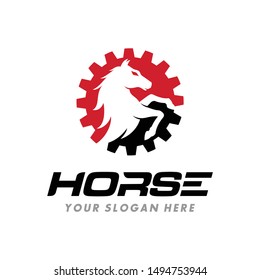 Horse Gear, Horse Industrial, Strong Horse Logo Vector