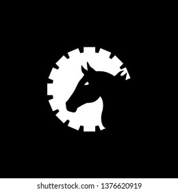 horse and gear logo template