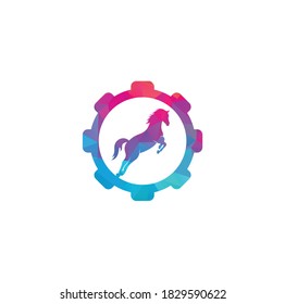Horse gear shape vector logo design. Horse sign icon.