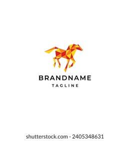 Horse geometric logo design template