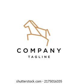 Horse geometric logo icon design template