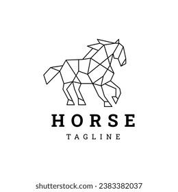 Horse geometric logo icon design template