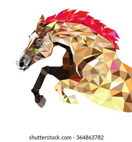 Horse in geometric pattern style. vector eps 10