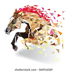 Horse in geometric pattern style. vector eps 10
