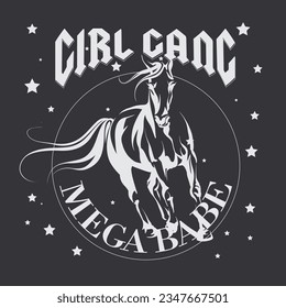 horse girl gang stars tshirt print 