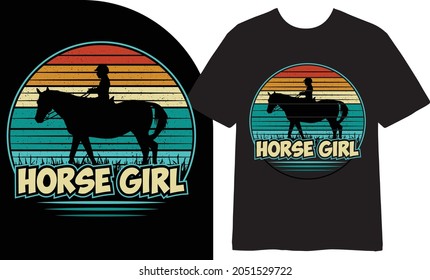  Horse girl, Horse lover, horse sublimation designs downloads, horse head T-shirt composition, Vector T-shirt Design.