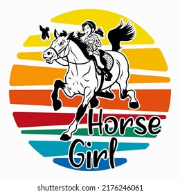 Horse girl  Horse t shirt and mug design vector illustration