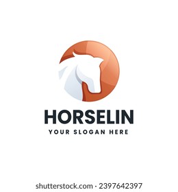 Ilustración de icono del vector de color gradiente de caballo
