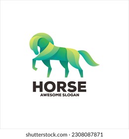 horse gradient logo design illustration