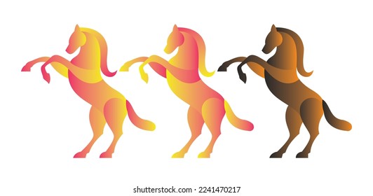 Plantilla de símbolo del icono del vector con logotipo de caballo. Ilustración de vectores de caballo