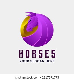 Horse Gradient Logo Vector Design template emblem mascot vector illustration