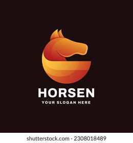 Horse Gradient Logo Vector Icon Illustration
