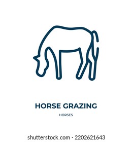 Horse Grazing Icon. Linear Vector Illustration From Horses Collection. Outline Horse Grazing Icon Vector. Thin Line Symbol For Use On Web And Mobile Apps, Logo, Print Media.