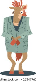 the horse in the grey coat