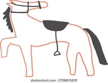 cavalo em estilo desenhado à mão em vetor. elemento para decoração design postcard impressão adesivo animação cartaz fundo