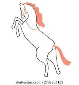 horse in hand drawn style in vector. element for decor postcard design print sticker animation poster background