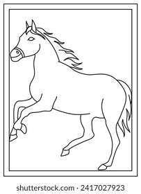 Horse in hand drawn template design 