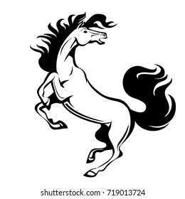 Horse, hand drawn vector stylized illustration for tattoo, logo, t-shirt and bags design. Isolated