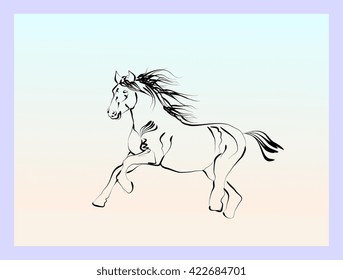 horse hand sketch - vector