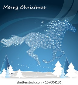 Horse. Happy new year and Merry Christmas 2014