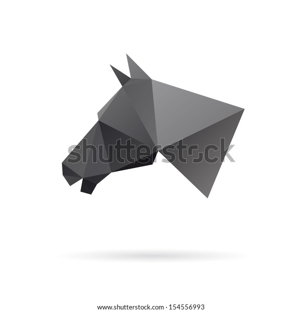 Horse Head Abstract Isolated On White Stock Vector Royalty