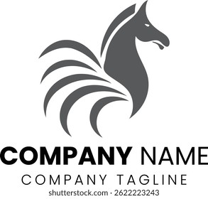 Cabeza de caballo Vector de diseño de logotipo Abstractas. icono de logotipo de silueta de cabeza de caballo