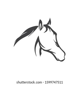 Horse head animal logo icon illustration