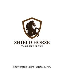 horse head badge logo, vector illustration
