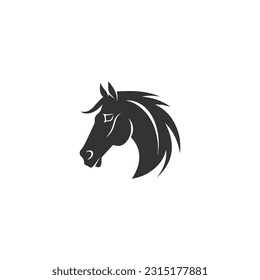 Horse head black logo design