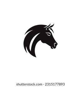 Horse head black logo design