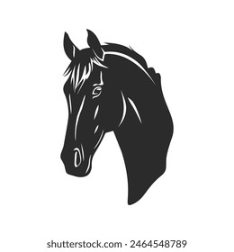 Cabeza de caballo, retrato de Vector blanco y negro