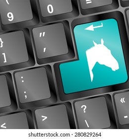 horse head button from the keyboard vector