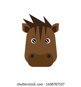 horse head cartoon colored isolated vector illustration