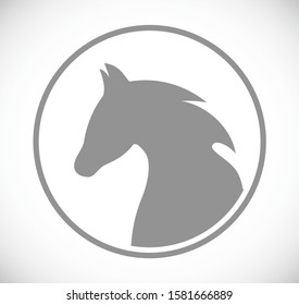 horse head in circle icon