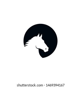 horse head circle icon symbol vector