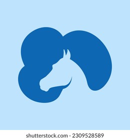 horse head in cloud logo with isolated background