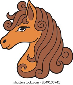 Horse head color vector illustration