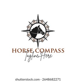 horse head compass logo design