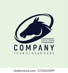 horse head concept logo design vector