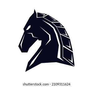 concepto de cabeza de caballo, simple vector logo. 