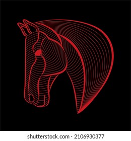 Horse head in cool design. Vector illustration. 