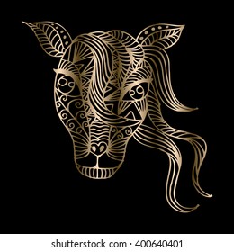 Horse head. Decorative style.
