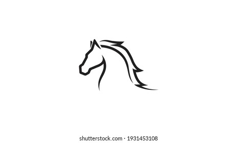 Horse Head Drawing Abstract Logo Vector Design Icon Symbol Illustration