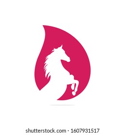 Horse head drop shape concept vector logo. Horse head sign. Horse head icon.