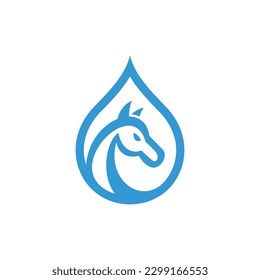 Horse head drop water modern logo