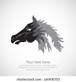 Horse head element or symbol in vector