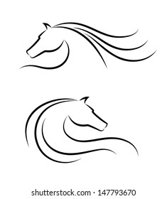 arabian horse head outline