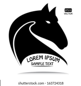 Horse head emblem vector. Black horse design with text. Isolated easy to edit horse year eps10 vector illustration. 